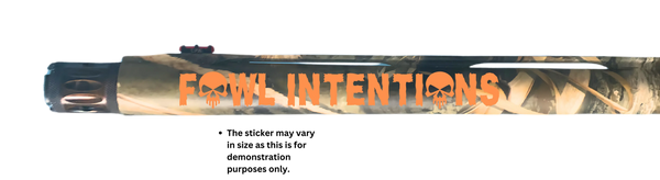 Fowl Intentions Barrel Sticker Wing Beat Waterfowl Company