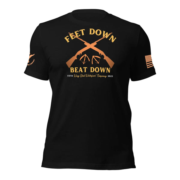 Wing Beat Waterfowl Feet Down Beat Down Sure Shot T-Shirt Wing Beat Waterfowl Company