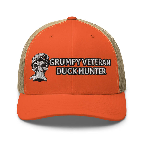 Wing Beat Waterfowl Grumpy Veteran Duck Hunter Snapback Trucker Hat - Wing Beat Waterfowl Company