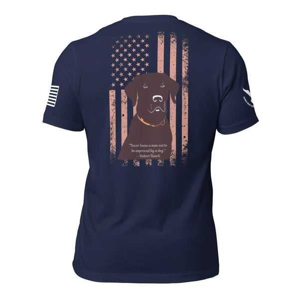 Wing Beat Waterfowl Sure Shot Dog US Flag T - Shirt - Wing Beat Waterfowl Company